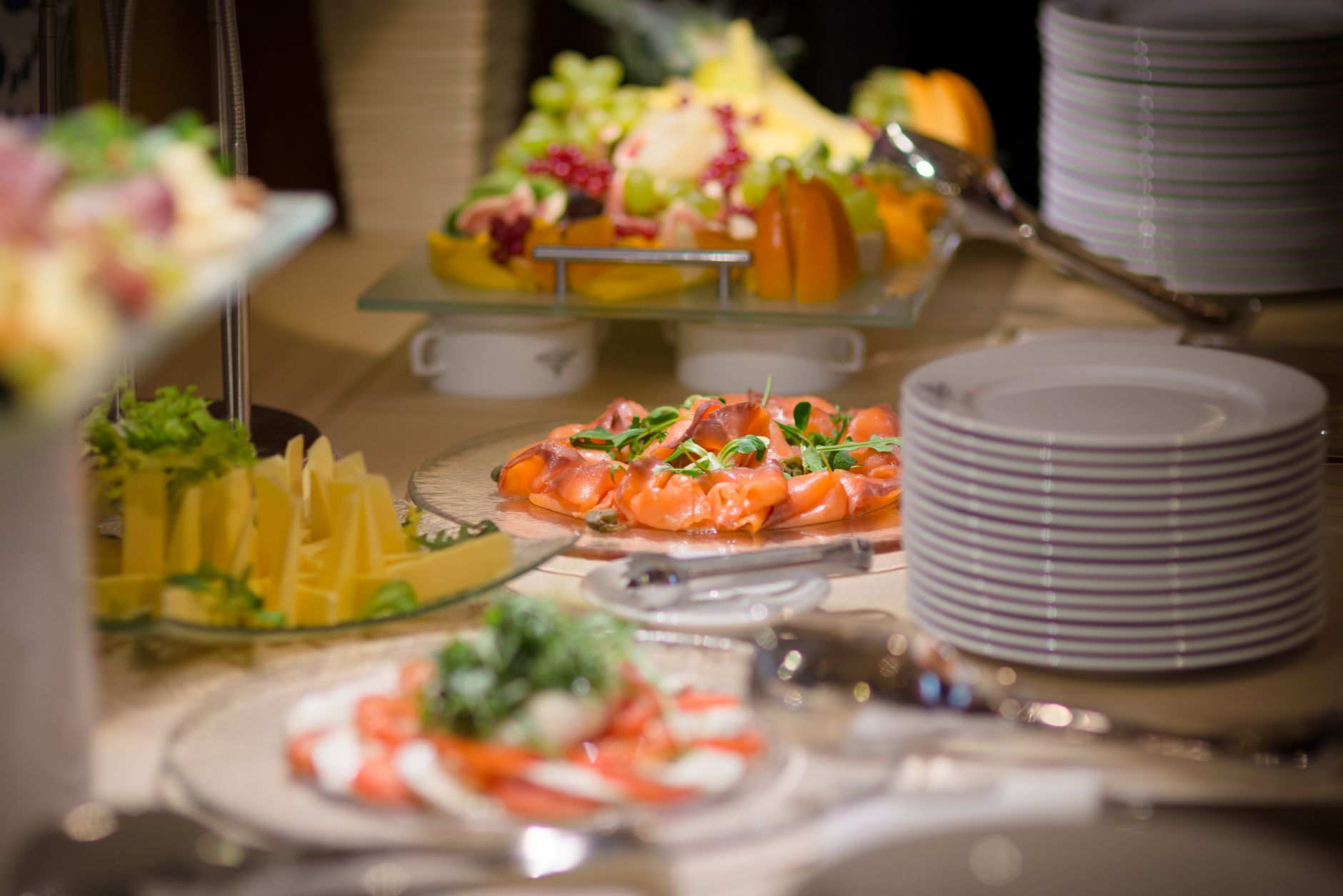 Elegant catering buffet spread