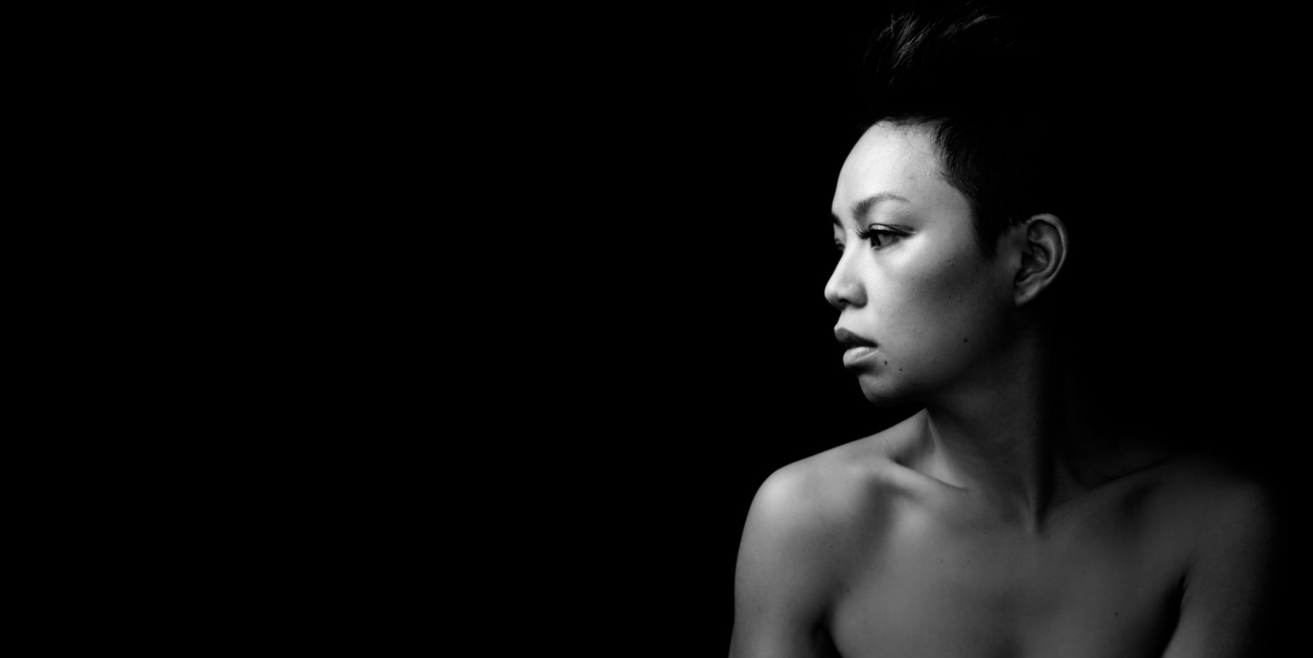 Black and white profile portrait